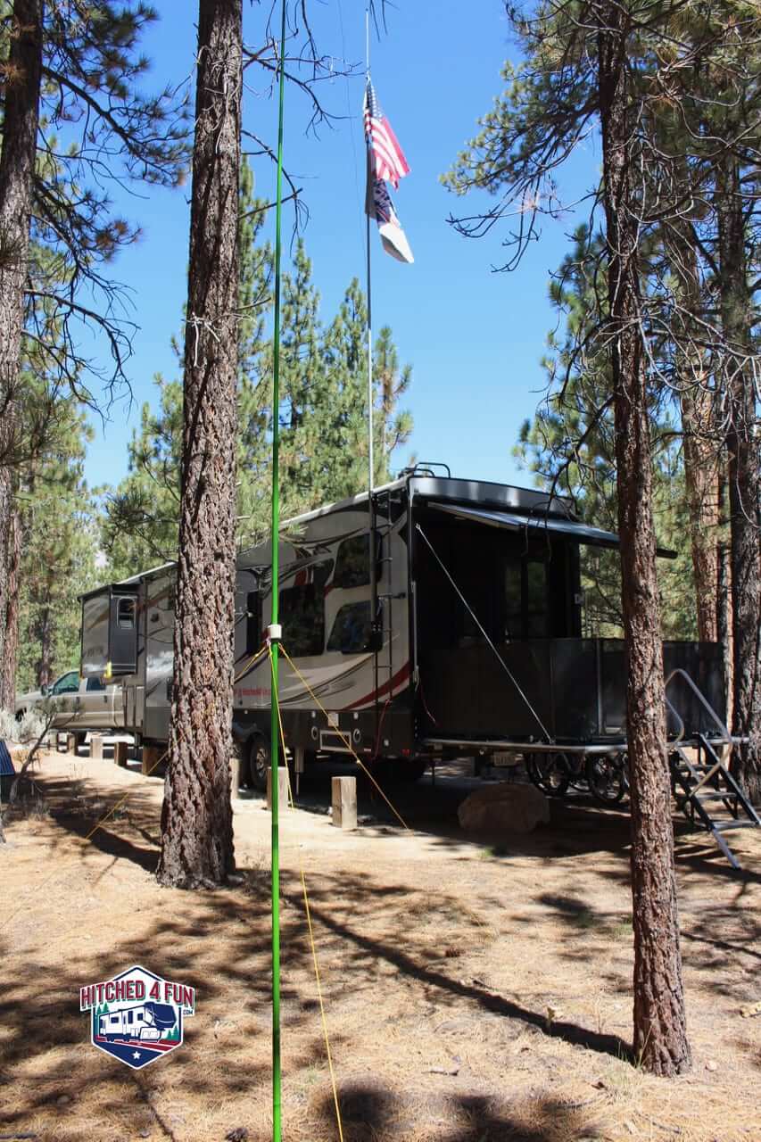 5th Wheeling at Heart Bar Campground, Big Bear Lake, CA is a great spot for Amateur Radio Contacts.