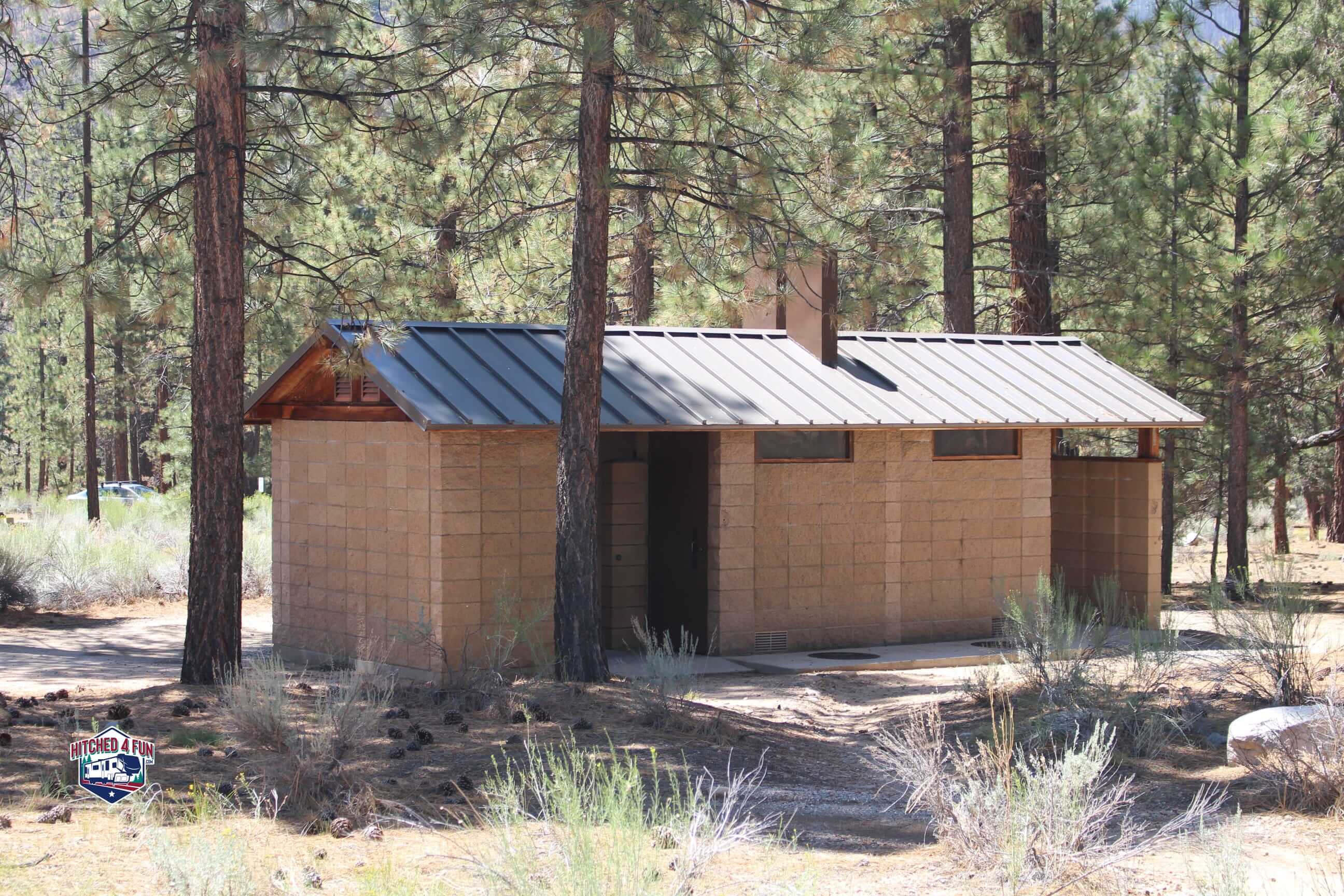 Nice and clean bathrooms at Heart Bar Campground, Big Bear Lake, CA