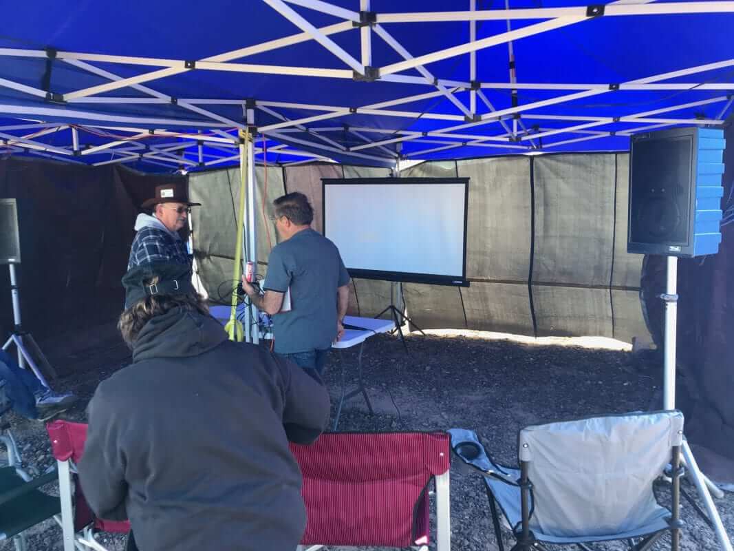 Quartzfest 2019 Audio Visual Set Up While Boondocking