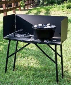 Lodge Camp Dutch Oven Cooking Table with Tall Windscreen