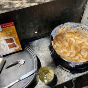 Apple Spice Cobbler fruit.