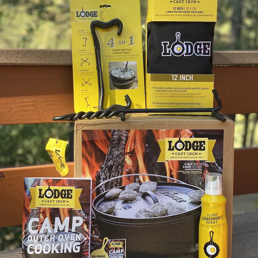 Lodge Cast Iron Camp Dutch Oven Starter Kit 