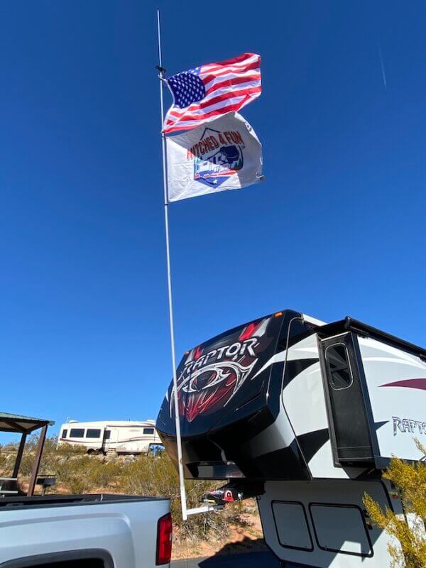 RV Flag Pole Fifth Wheel Kingpin Mount - Hitched4fun.com