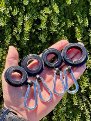 RV flagpole replacement ring set for securing two flags, by Hitched4fun.