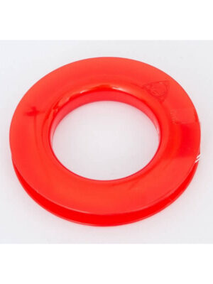 HQ Kites – Red Winder Spool A close-up of the red plastic kite winder spool, included with the HQ DELTA RAINBOW CHECKER 2M kite.